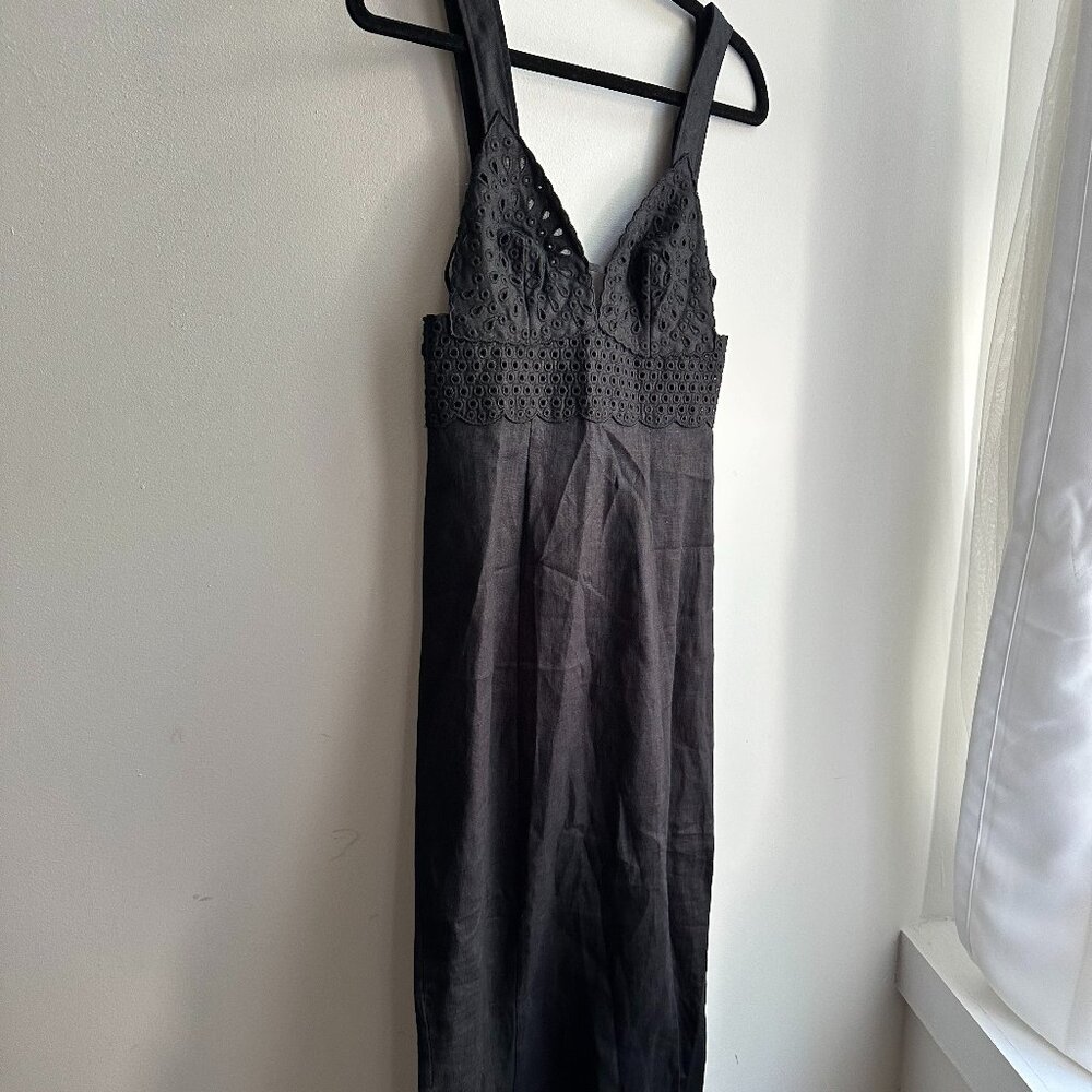Black H&M Embroidered Dress - XS